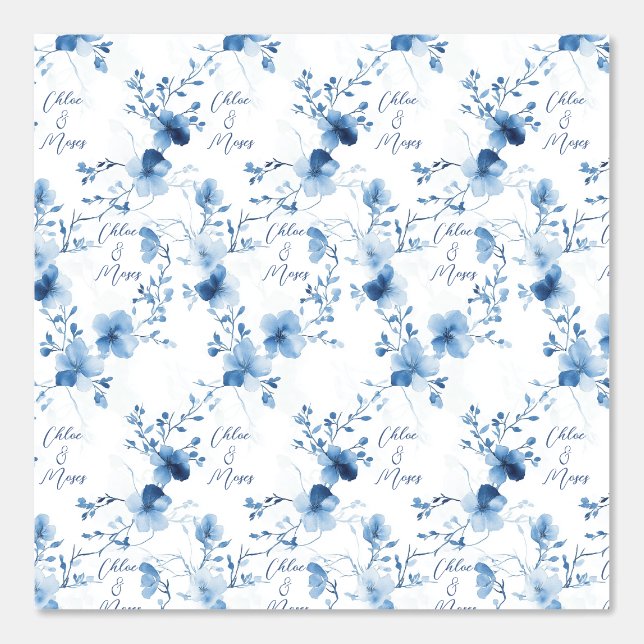 Papel Pintado Blue on Blue, Flor Blossom Backups (Anverso)