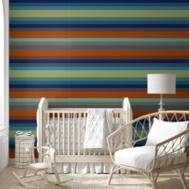 Papel Pintado Blue, orange, green, and gray stripes
