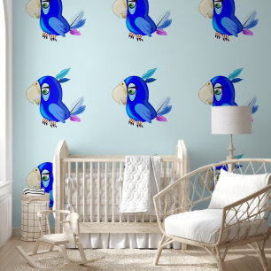 Papel Pintado Blue Parrot Funny