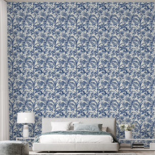 Papel Pintado Blue Tropical Palm Trees Boho