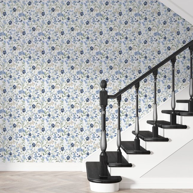 Papel Pintado Blue Watercolor Wildflower (Subido por el creador)