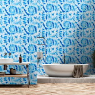 Papel Pintado Blue White Tie Dye