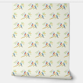 Papel Pintado Bluebirds Faint Yellow