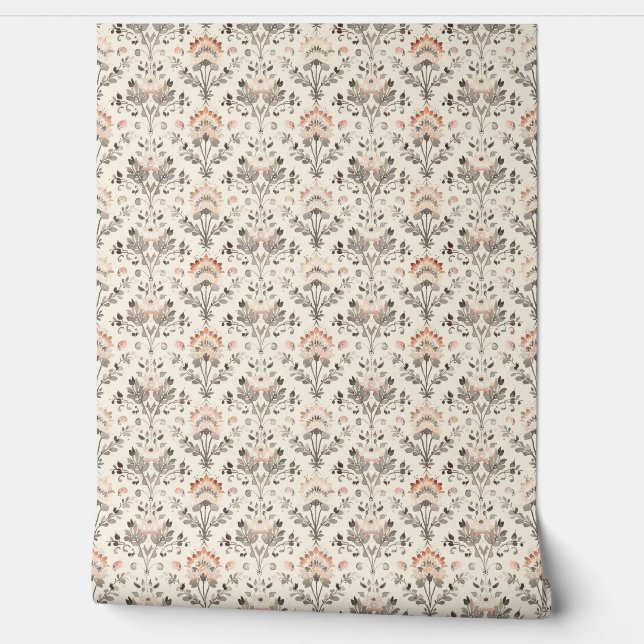 Papel Pintado Blush Gris Botánico Neutral (Desenrollar)