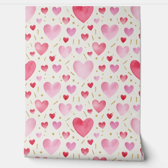 Papel Pintado Blush Romance & Crimson Sparkle (Desenrollar)