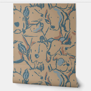 Papel Pintado Bocetos de perro desordenados - Boceto de animal -