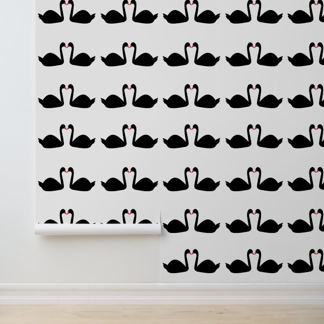 Papel Pintado Boda gótico besando a cisnes negros (Solicitud)