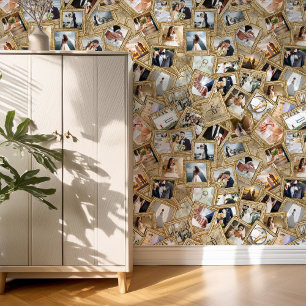 Papel Pintado Boda Keepsake 30 Collage de fotos Gold ID1065