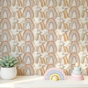 Papel Pintado Boho arrecia y nubes en pastas suaves