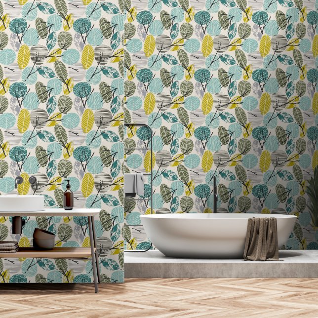 Papel Pintado Boho botánico 1 (Baño)