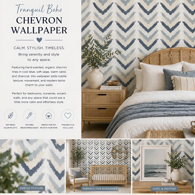Papel Pintado Boho Chevron Tranquilo (Subido por el creador)