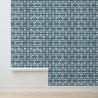 Papel Pintado Boho Floral Azul