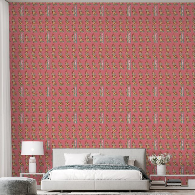 Papel Pintado Boho Floral Rosa Moderno (Dormitorio)