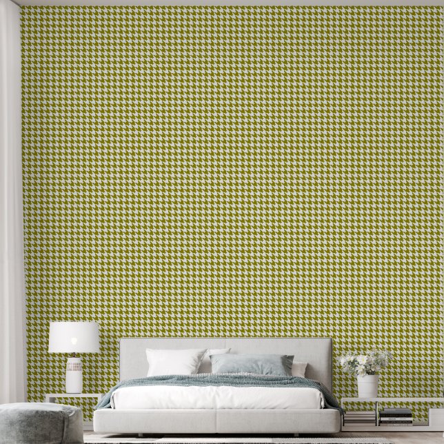 Papel Pintado Boho Oliva Houndstooth (Dormitorio)