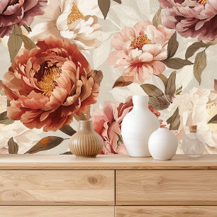 Papel Pintado Boho Peony Floral