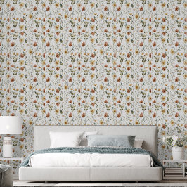 Papel Pintado Boho Watercolor Wildflower