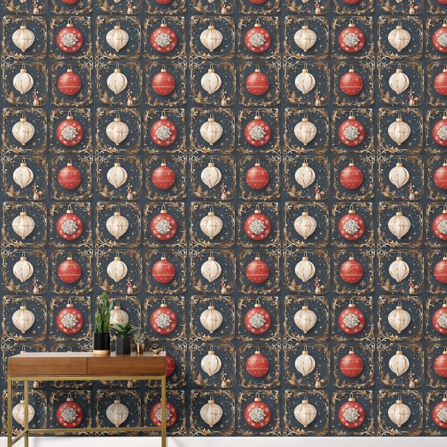 Papel Pintado Bolas de Navidades decorativas modernas (Pasillo)