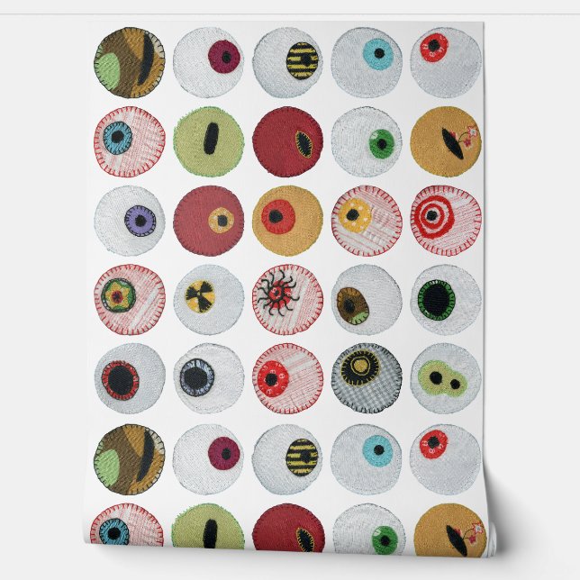 Papel Pintado Bolas de ojos de arcoiris con bordado (Desenrollar)