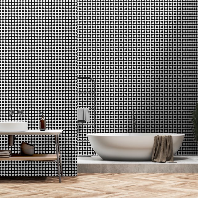 Papel Pintado Bold Black and White Chevron Pattern Textured (Baño)