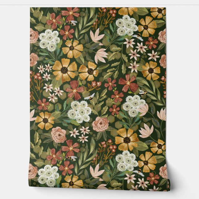Papel Pintado Bold Boho Floral Pattern (Desenrollar)