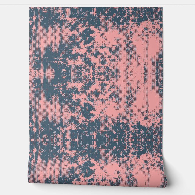 Papel Pintado Bold Pink and Teal Abstract Texture  (Desenrollar)