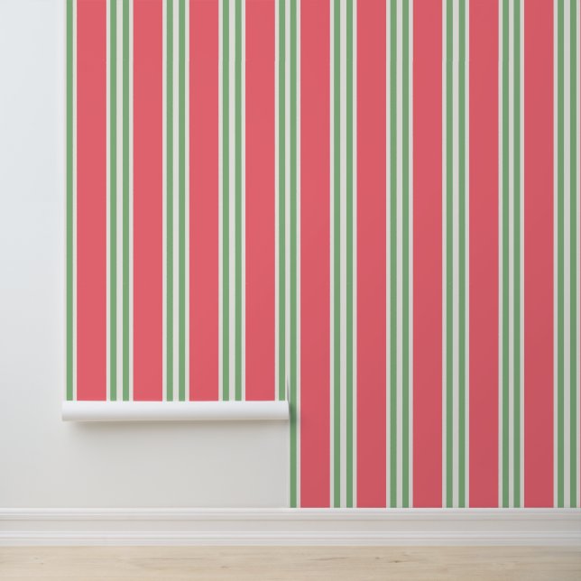 Papel Pintado Bold Pink & Sage Cabana Raya (Solicitud)