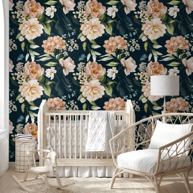 Papel Pintado Bonito acuarela Floral Peony Elegante (Niños)