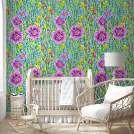 Papel Pintado Bonito hermosa acuarela moderna naturaleza floral