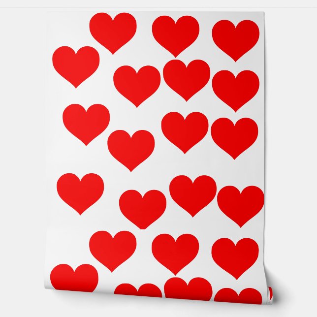 Papel Pintado Bonito papel tapiz rojo de corazón de amor (Desenrollar)