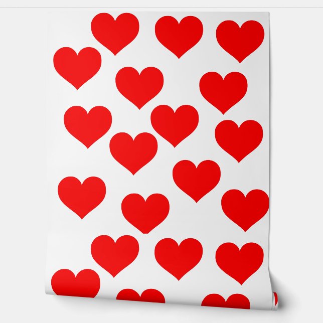 Papel Pintado Bonito papel tapiz rojo de corazón de amor (Desenrollar)