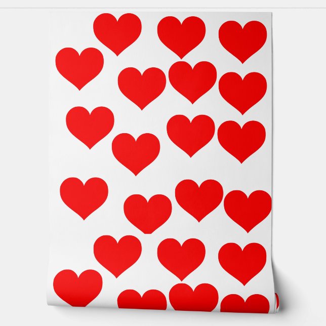 Papel Pintado Bonito papel tapiz rojo de corazón de amor (Desenrollar)