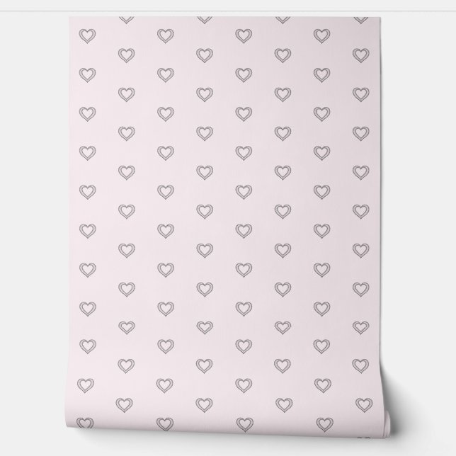 Papel Pintado Bonito Pastel Pink Love Hearts Pattern Resumen (Desenrollar)