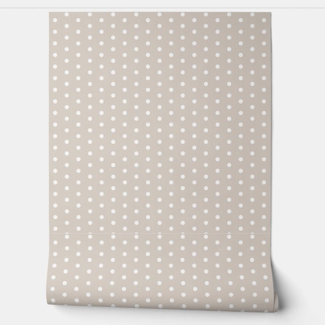 Papel Pintado Bonito Polka Patrón de puntos Piedra Tapón Blanco  (Desenrollar)