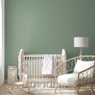 Papel Pintado Bonito Sage Green Ditsy Daisy Simple Floral