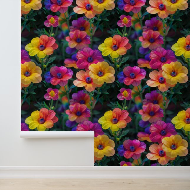 Papel Pintado Bonito tapiz de flores en 3D (Solicitud)