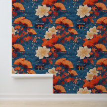 Bonsai japonés y fans en otoño