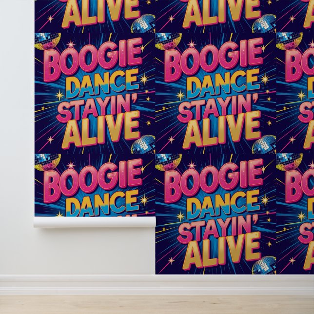 Papel Pintado Boogie Dance Stayin' Alive Disco Fiesta extraíble (Solicitud)