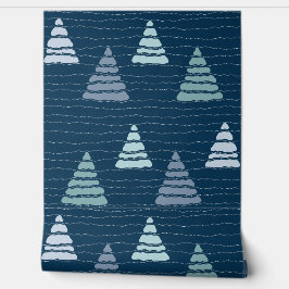 Papel Pintado Bosque de abeto de invierno con cuentas