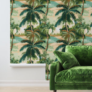 Papel Pintado Bosque tropical deja palmeras