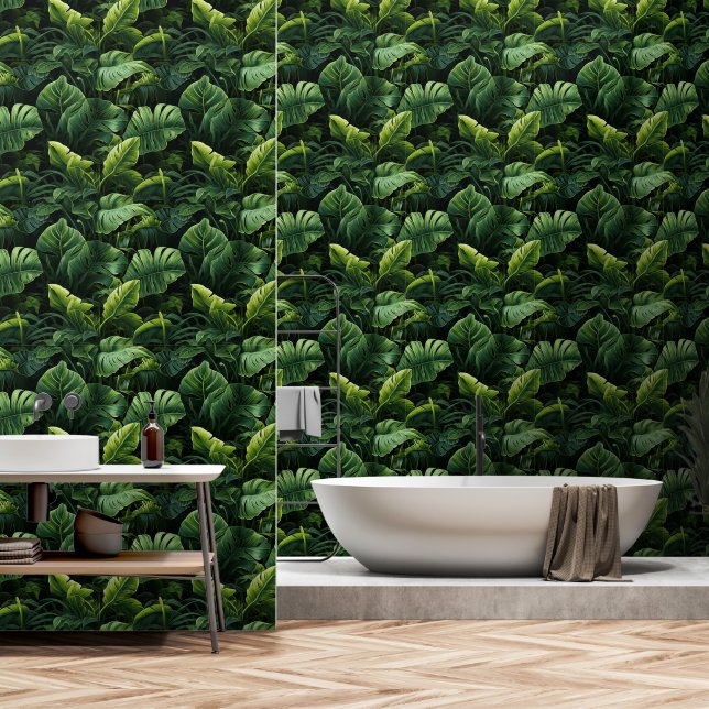 Papel Pintado Bosque tropical verde exuberante (Baño)