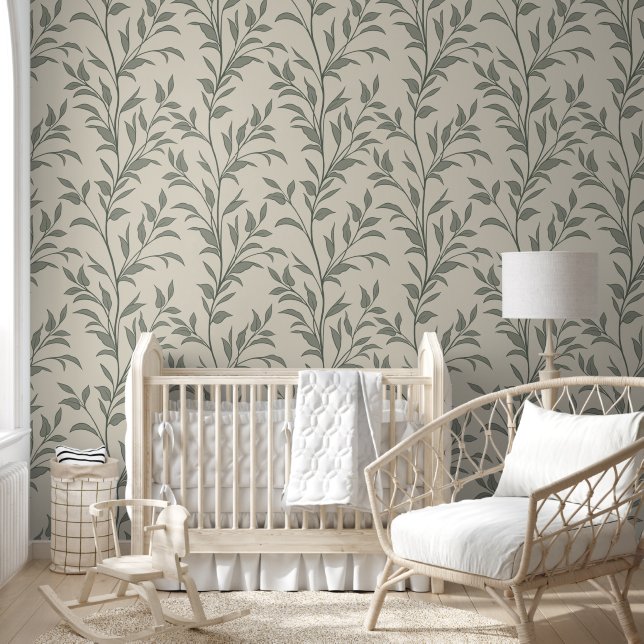 Papel Pintado Botanical Poetry of Leaves Earthy Soft Beige (Niños)