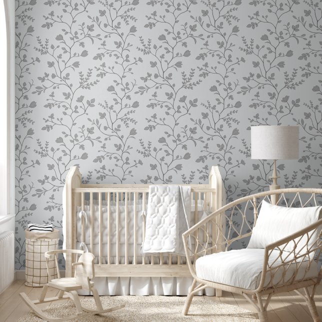 Papel Pintado Botanical Serenade XL delicate floral silhouette (Niños)