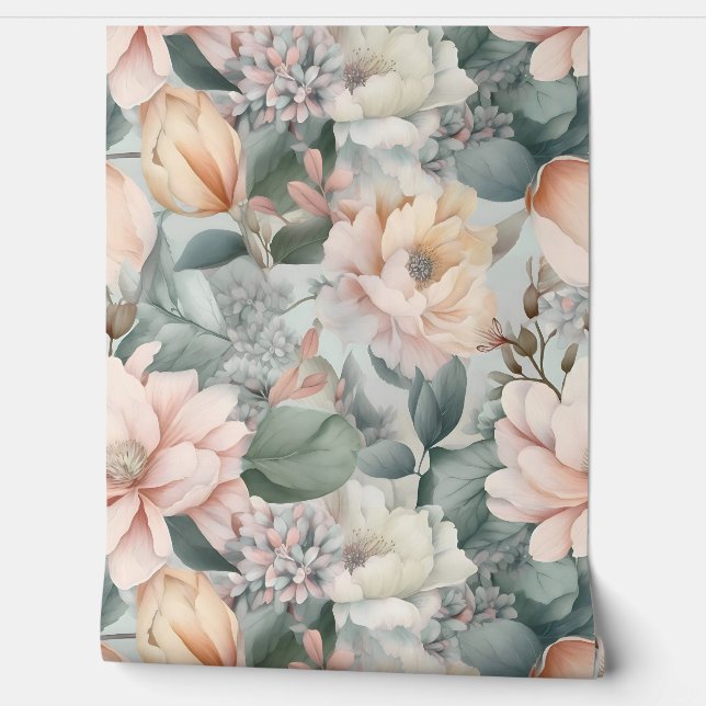 Papel Pintado Botánico Ballet de Boda Sonrojado (Desenrollar)