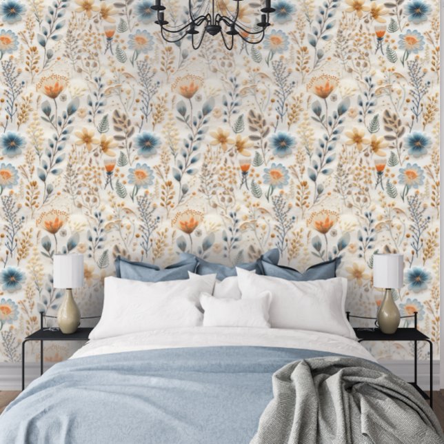 Papel Pintado Botánico de Flor Silvestre Presionado (Subido por el creador)