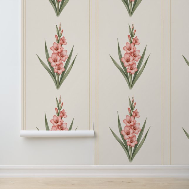Papel pintado botánico Gladiolus, cumpleaños de ag (Solicitud)