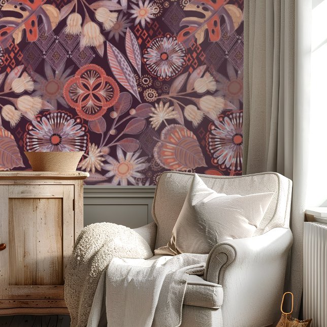 Papel Pintado Botánico Tropical Boho Malhumorado (Subido por el creador)