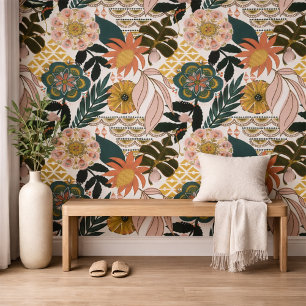 Papel Pintado Botánico Tropical Oscuro