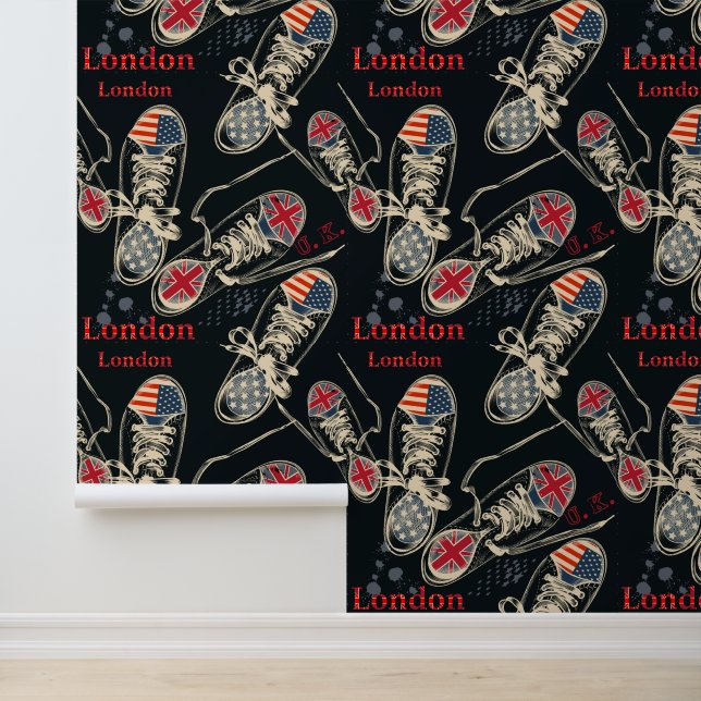 Papel Pintado Botas de deporte patrón de moda  (Solicitud)