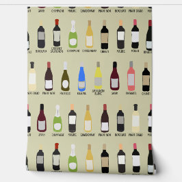 Papel Pintado Botellas de los amantes del vino con nombres paten