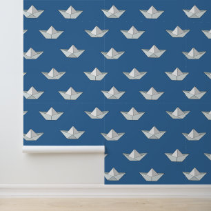 Papel Pintado Botes Origami En El Patrón Del Agua